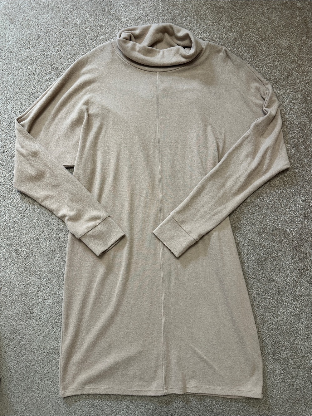 Sonoma Taupe Long-Sleeve Turtleneck Sweater Dress